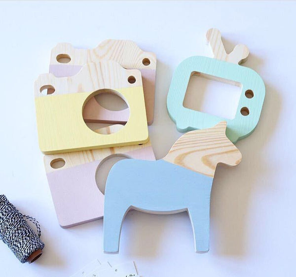 Wooden Camera Figurine