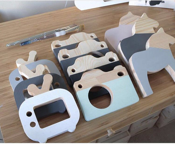 Wooden Camera Figurine