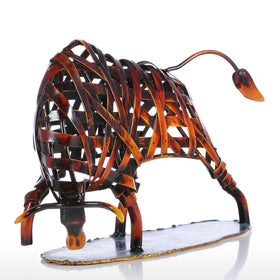 Red Weaving Cattle Abstract Figurine