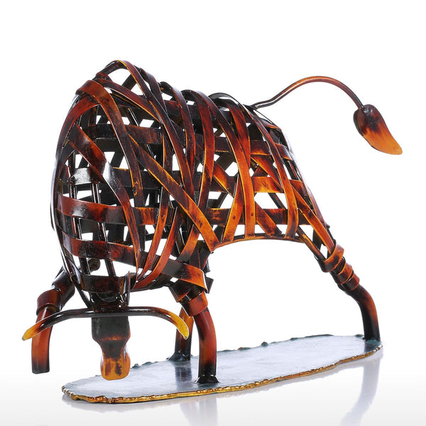 Red Weaving Cattle Abstract Figurine